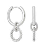 Vintage Geometric Interlocking Round Hoop Earrings For Women With Silver Needle And Electroplated Copper Twisted Retro Statement Design