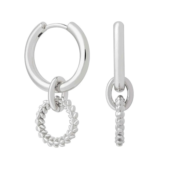 Vintage Geometric Interlocking Round Hoop Earrings For Women With Silver Needle And Electroplated Copper Twisted Retro Statement Design