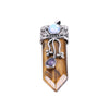 Vintage Geometric Natural Stone Sword Pendant Necklace With Electroplated Alloy Ball Chain Semi Precious Crystal Agate Tiger Eye Jewelry