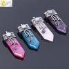 Vintage Geometric Natural Stone Sword Pendant Necklace With Electroplated Alloy Ball Chain Semi Precious Crystal Agate Tiger Eye Jewelry