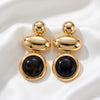 Vintage Geometric Plated Alloy Pendant Earrings With Stainless Steel Posts Exaggerated Statement Jewelry For Women