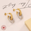 Fashion Geometric Plating Titanium Steel No Inlaid 18K Gold Plated Earrings