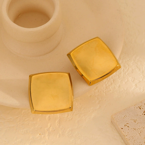 Vintage Geometric Titanium Steel Women's Earrings With Electroplating