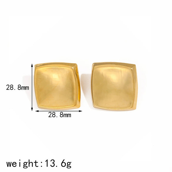 Vintage Geometric Titanium Steel Women's Earrings With Electroplating