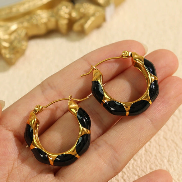 Vintage Geometric U Shape 316L Stainless Steel Goldplated Electroplated Women's Earrings