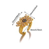 Vintage Gold Plated Enamel Devil's Eye Zircon Open Ring Adjustable Exaggerated Retro Unisex Statement Finger Jewelry