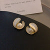 Vintage Gold Plated Silver Needle Earrings With Heart Flower Leaves Geometric Pattern And Dripping Oil Design For Women