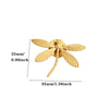 Vintage Gold Plated Stainless Steel Brooch With Bow Sun Daisy Dragonfly And Palm Leaf Motifs Dualpurpose Women's Pin Accessory