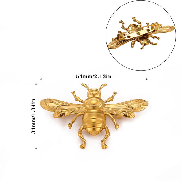 Vintage Gold Plated Stainless Steel Brooch With Bow Sun Daisy Dragonfly And Palm Leaf Motifs Dualpurpose Women's Pin Accessory