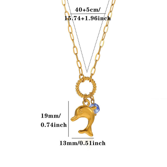 Vintage Gold Plated Stainless Steel Ocean Relief Pendant Necklace With Shell And Coin Details Textured Paperclip Chain Adjustable Unisex Jewelry