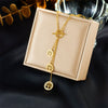 Vintage Gold Plated Titanium Steel Necklace With Tassel Life Tree Pendant