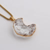 Vintage Handmade Heart And Moon Stone Pendant Necklace With Alloy Charm And Stainless Steel Chain For Women And Men