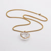 Vintage Handmade Heart And Moon Stone Pendant Necklace With Alloy Charm And Stainless Steel Chain For Women And Men