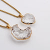 Vintage Handmade Heart And Moon Stone Pendant Necklace With Alloy Charm And Stainless Steel Chain For Women And Men