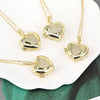 Vintage Heart Shaped Butterfly Photo Box Necklace Copper Clavicle Chain With Opening Pendant And Micro Pave Zircon Inlay