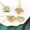 Vintage Heart Shaped Butterfly Photo Box Necklace Copper Clavicle Chain With Opening Pendant And Micro Pave Zircon Inlay