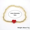 Vintage Heart Shaped Copper Gold Plated Beaded Bracelet For Women Simple Electroplated Jewelry