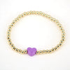 Vintage Heart Shaped Copper Gold Plated Beaded Bracelet For Women Simple Electroplated Jewelry