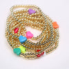 Vintage Heart Shaped Copper Gold Plated Beaded Bracelet For Women Simple Electroplated Jewelry