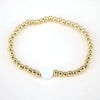 Vintage Heart Shaped Copper Gold Plated Beaded Bracelet For Women Simple Electroplated Jewelry