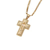 Vintage Hip Hop Style Geometric Cross Pendant Necklace Copper Electroplating Box Chain