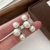Vintage Imitation Pearl Earrings With U Shape And Geometric Pattern Electroplated Light Luxury For Women