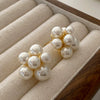Vintage Imitation Pearl Earrings With U Shape And Geometric Pattern Electroplated Light Luxury For Women