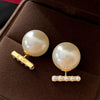 Vintage Imitation Pearl Earrings With U Shape And Geometric Pattern Electroplated Light Luxury For Women