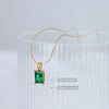 Vintage Inlaid Emerald Zircon Titanium Steel Necklace Wholesale Gooddiy