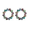 Vintage Inspired Hollow Geometric Round Earrings With Diamond Accents Simple Alloy Jewelry