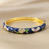 Vintage Light Luxury Cloisonne Enamel Butterfly Pattern Single Layer Bracelet Electroplated Jewelry