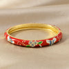 Vintage Light Luxury Cloisonne Enamel Butterfly Pattern Single Layer Bracelet Electroplated Jewelry