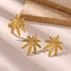 Vintage Maple Leaf Botanical Jewelry Set With Gold Plated Stainless Steel Necklace Earrings And Ring