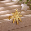 Vintage Maple Leaf Botanical Jewelry Set With Gold Plated Stainless Steel Necklace Earrings And Ring