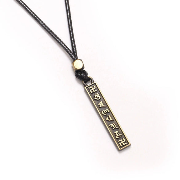 Vintage Metal Alloy Necklace With Wolf Head Letter Pendant Seiko Design Geometric Style For Men And Women