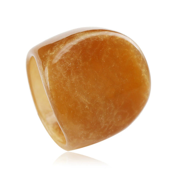 Vintage Minimalist Geometric Acrylic Resin Ring Elegant Trendy Unisex Fashion Ring