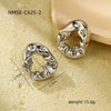 Vintage Minimalist Irregular Lava Fold Stainless Steel Electroplated Women's Earrings