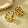 Vintage Minimalist Irregular Lava Fold Stainless Steel Electroplated Women's Earrings