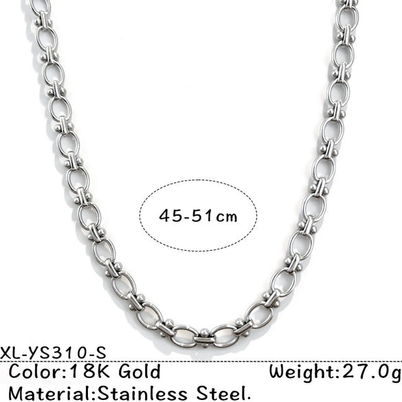 Vintage Minimalist Stainless Steel Ushaped Cross Chain Necklace With Electroplated Titanium Steel Pendant Unisex Jewelry