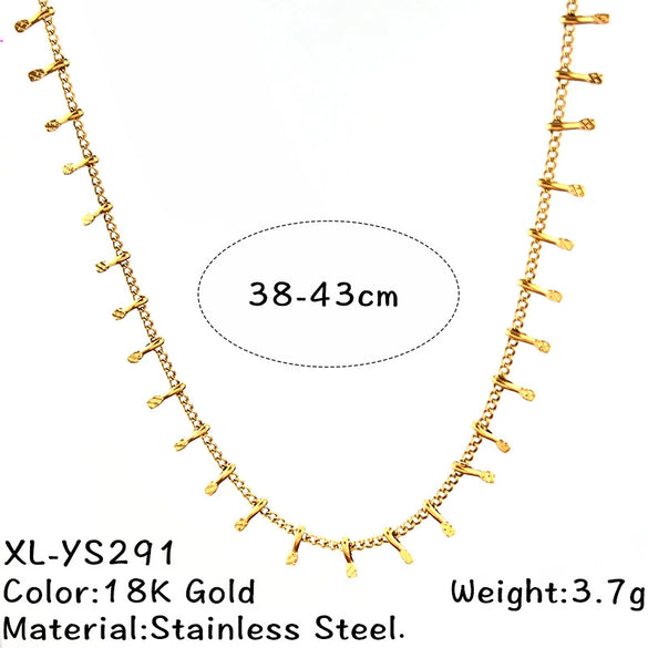 Vintage Minimalist Stainless Steel Ushaped Cross Chain Necklace With Electroplated Titanium Steel Pendant Unisex Jewelry