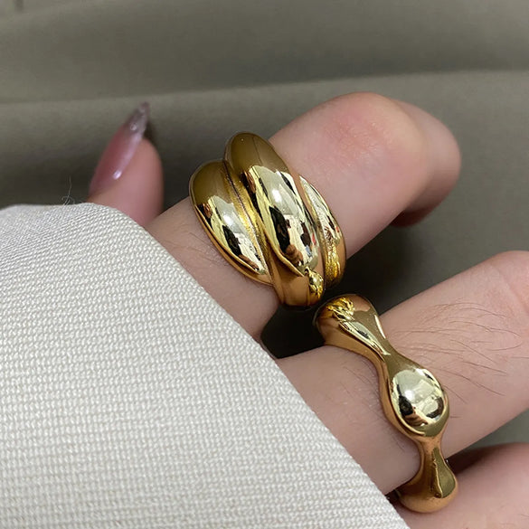 Vintage Multi-layer Wide Face Irregular Retro Index Finger Ring
