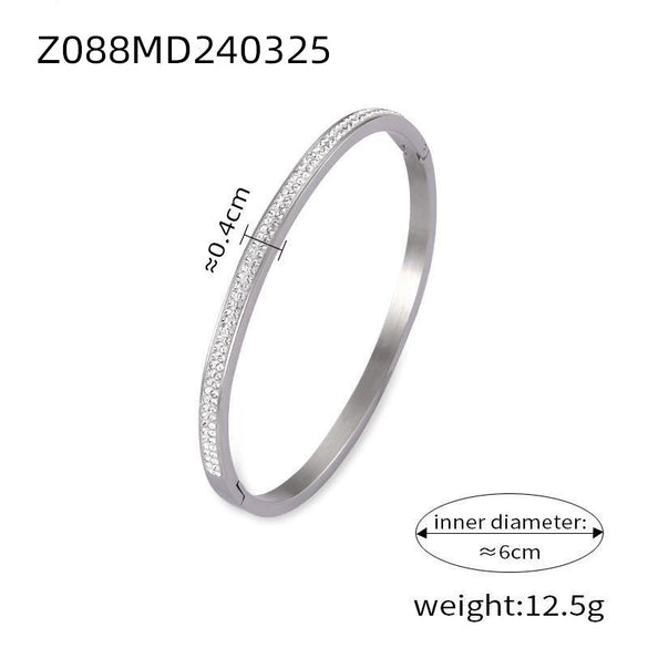 Vintage Niche Unique Simple Jewelry Carving Roman Numerals Diamondencrusted Titanium Steel Goldplated Bracelet