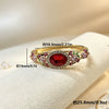 Vintage Painted Rose Oval Gemstone Bangle With Diamond Surround Floral Design And Elegant Plated Finish