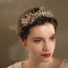 Vintage Palace Style Crown Headband Alloy Diamond Electroplated Princess Hair Jewelry For Women