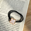 Vintage Pearl Handmade Hair Rings For Women With Fourleaf Clover Design And High Elasticity