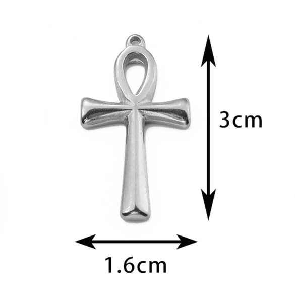 Vintage Personality Cross Pendant Stainless Steel Oil Pressure Rose Embossed Electroplated Accessories