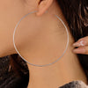 Vintage Plain Hoop Women's Stainless Steel Electroplated Earrings
