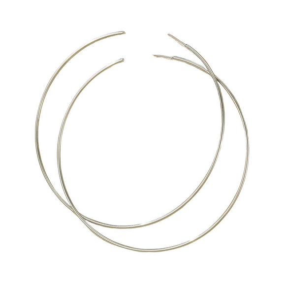 Vintage Plain Hoop Women's Stainless Steel Electroplated Earrings