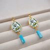 Vintage Plants And Flowers Style Pearls Inlaid Earrings And Bracelet Set
