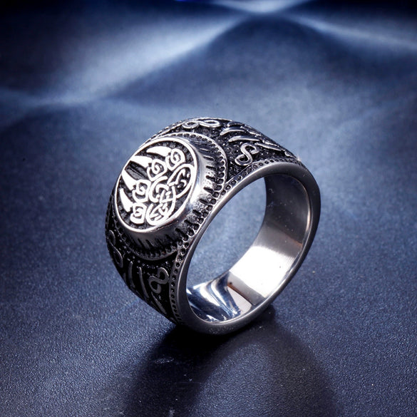 Vintage Polished Titanium Steel Geometric Bear Claw Ring For Men And Women Stainless Steel Style Jewelry
